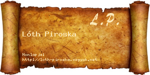 Lóth Piroska névjegykártya