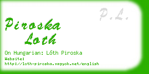 piroska loth business card